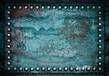 Metal texture background with screw. Old grunge textureの写真素材