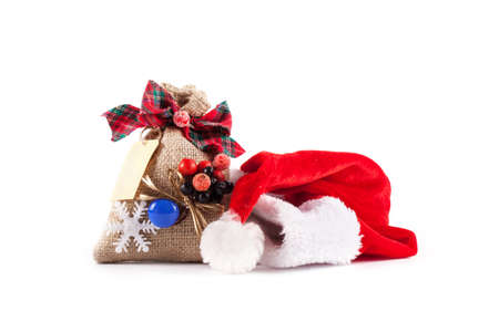 Christmas bag isolated on white background. Christmas decorationの写真素材