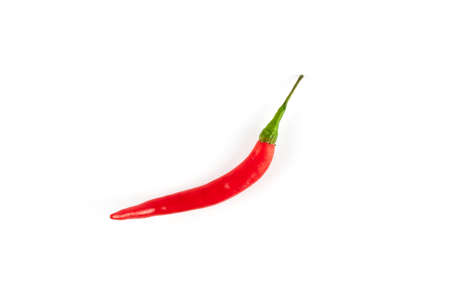 Red fresh chili isolated on white background. Food ingredientの写真素材