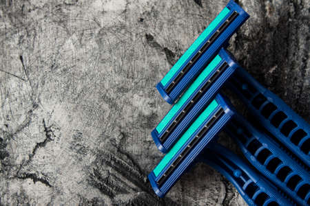 Razor equipment for shaver close up. Hygiene accessoriesの写真素材