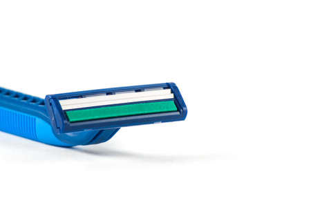 Razor equipment for shaver isolated on white background. Hygiene accessoriesの写真素材