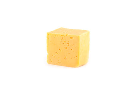 Piece of cheese isolated on white backgroundの写真素材