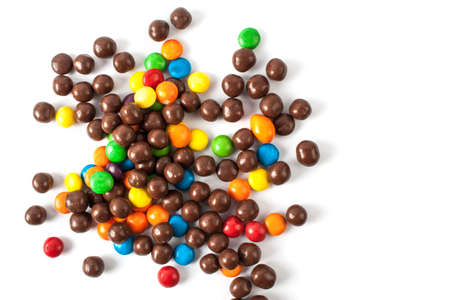 Multi color candy isolated on white background. Sweetの写真素材