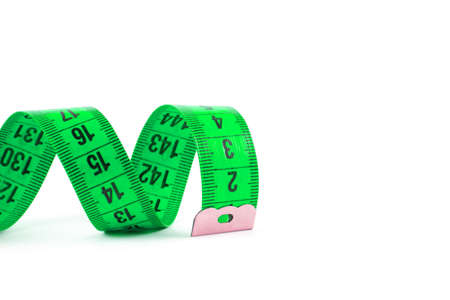 Color measuring tape isolated on white backgroundの写真素材