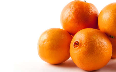 Ripe fresh orange isolated on white background. Fruits