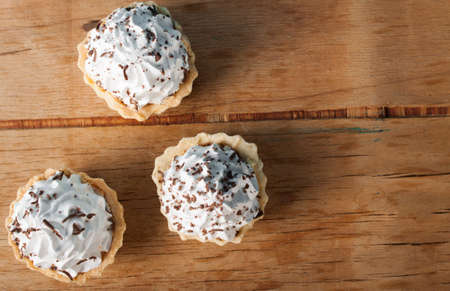 Fresh cake with butter cream. Food. Bakingの写真素材