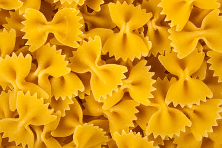 Farfalle Italian pasta isolated on white background