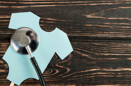 World health day background with stethoscope. Medical equipmentの写真素材