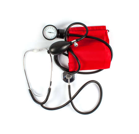 Medical stethoscope isolated on white background. Medical equipment