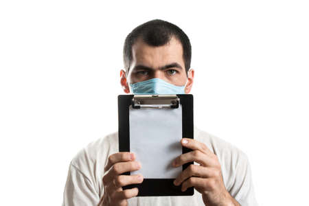 Doctor with stethoscope isolated on white backgroundの写真素材