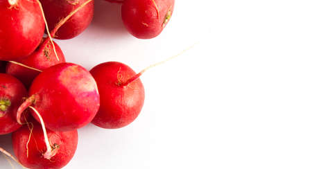 Ripe fresh radish isolated on white backgroundの写真素材