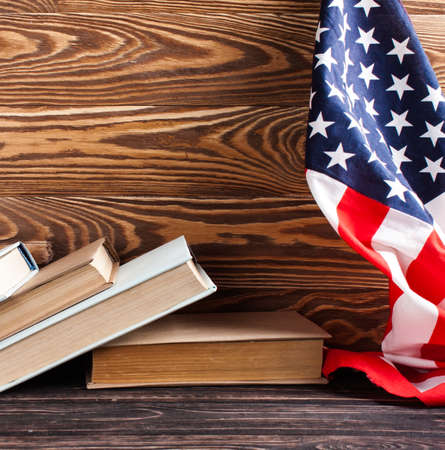 Office accessories on the background close up. Teachers day. Concept educationの写真素材