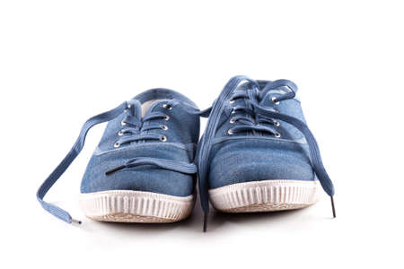 Blue style sneakers isolated on white background