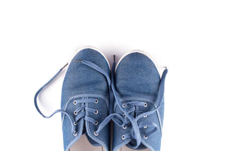 Blue style sneakers isolated on white background
