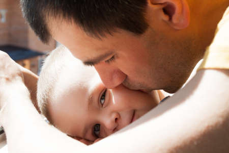 Father spends time with his son. The concept of the familyのeditorial素材