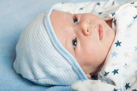 Happy infant face close up. Love for the child