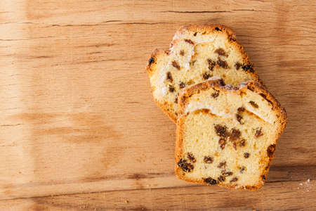 Cupcake with raisins close up isolated on white backgroundの写真素材