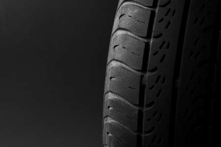 Car tire isolated on black background. Objects isolatedの写真素材