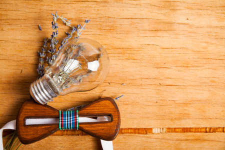 Flower lavender on wood desk.の写真素材