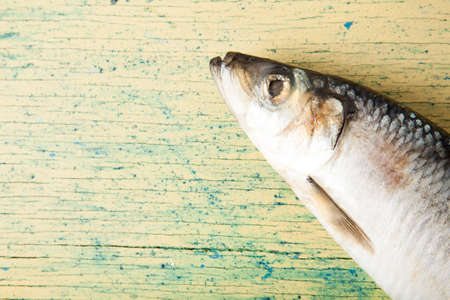Raw herring isolated on white background.の写真素材