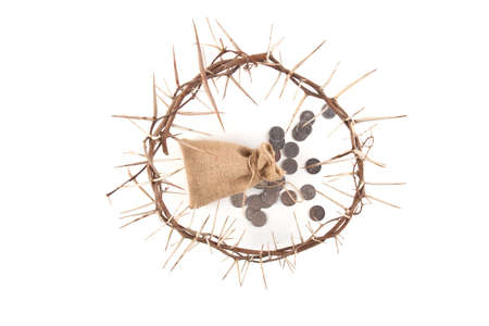 Crown of thorns isolated on white backgroundの写真素材