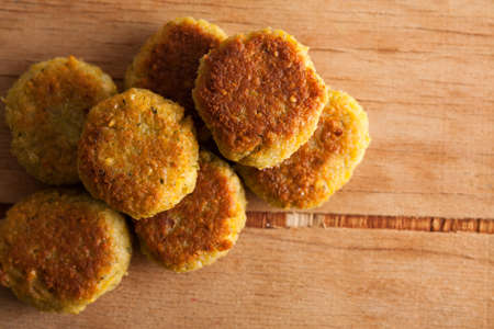 roasted falafel of chickpeas close up. Food ingredientsの写真素材