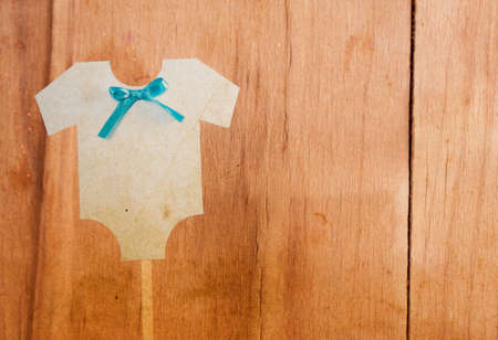 Decoration for baby shower on wood deskの写真素材