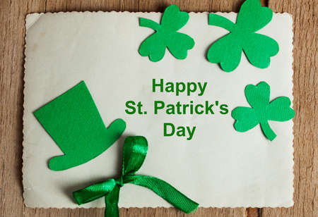 Background Happy St. Patricks day.  green shamrock floating in a cold.