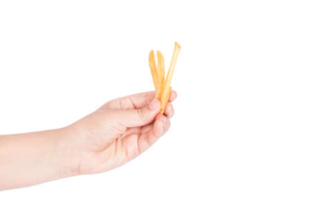 French fries isolated on white background. Fast foodの写真素材
