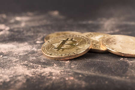 Bitcoin monet close up. crypto-currencies. Business conceptの写真素材