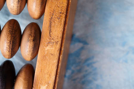 Vintage abacus on wooden background. Business conceptの写真素材
