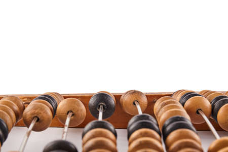Old retro abacus isolated on white background