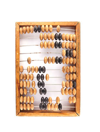 Old retro abacus isolated on white background