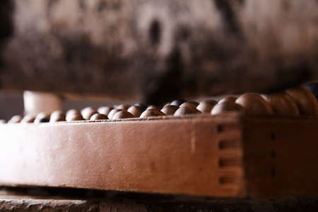 Old retro abacus close up. Business concept.