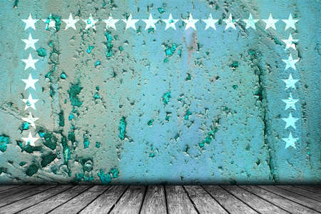 Old grunge stage american background with wood flourの写真素材