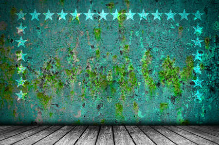 Old grunge stage american background with wood flourの写真素材