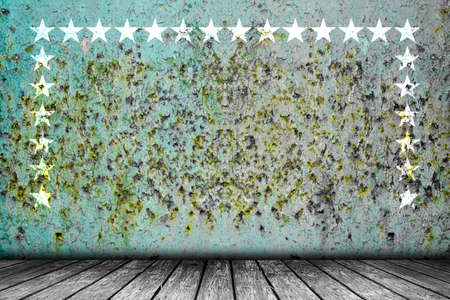 Old grunge stage american background with wood flourの写真素材