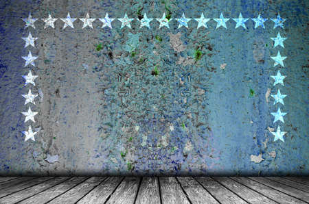 Old grunge stage american background with wood flourの写真素材