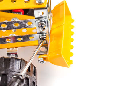 constructor toy metal isolated on white background