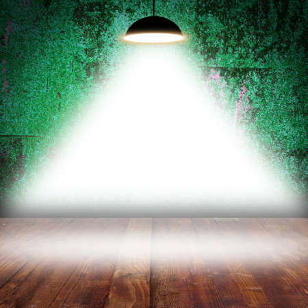 Empty room with grunge wall. Stage backgroundの写真素材