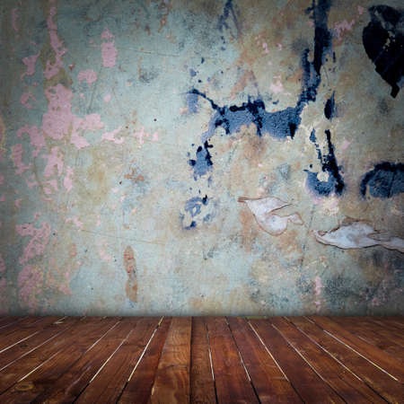 Empty room with grunge wall. Stage backgroundの写真素材