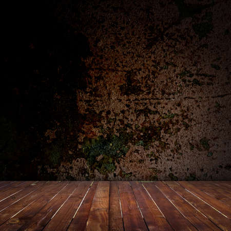 Empty room with grunge wall. Retro textureの写真素材