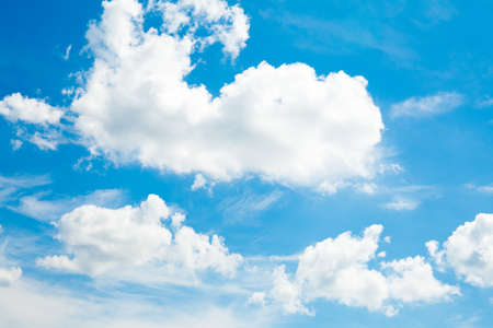 Blue sky with white cloud. Nature backgroundの写真素材