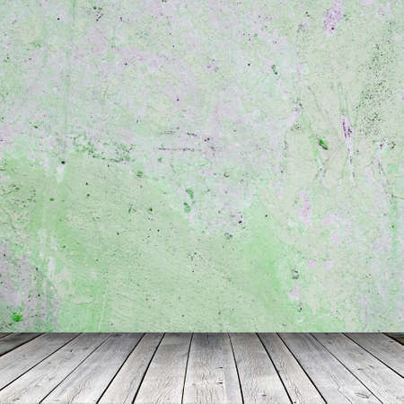 Old wall with wood flour. Empty room