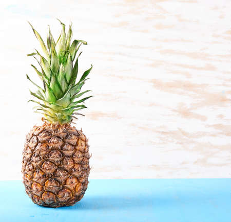 Ripe fresh pineapple close up. Food ingredientsの写真素材