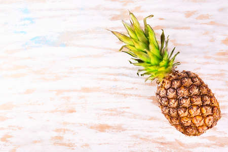 Ripe fresh pineapple close up. Food ingredientsの写真素材