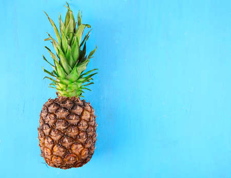 Ripe fresh pineapple close up. Food ingredients