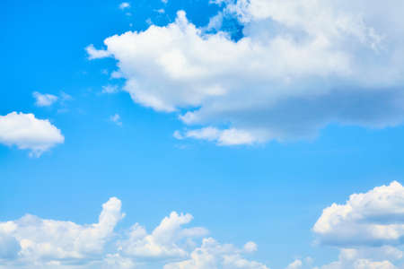 Blue sky with white clouds. Nature background.の写真素材