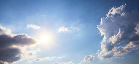 Blue sky with white clouds. Nature background