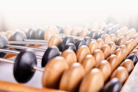 Old retro abacus isolated on white background. Business conceptの写真素材